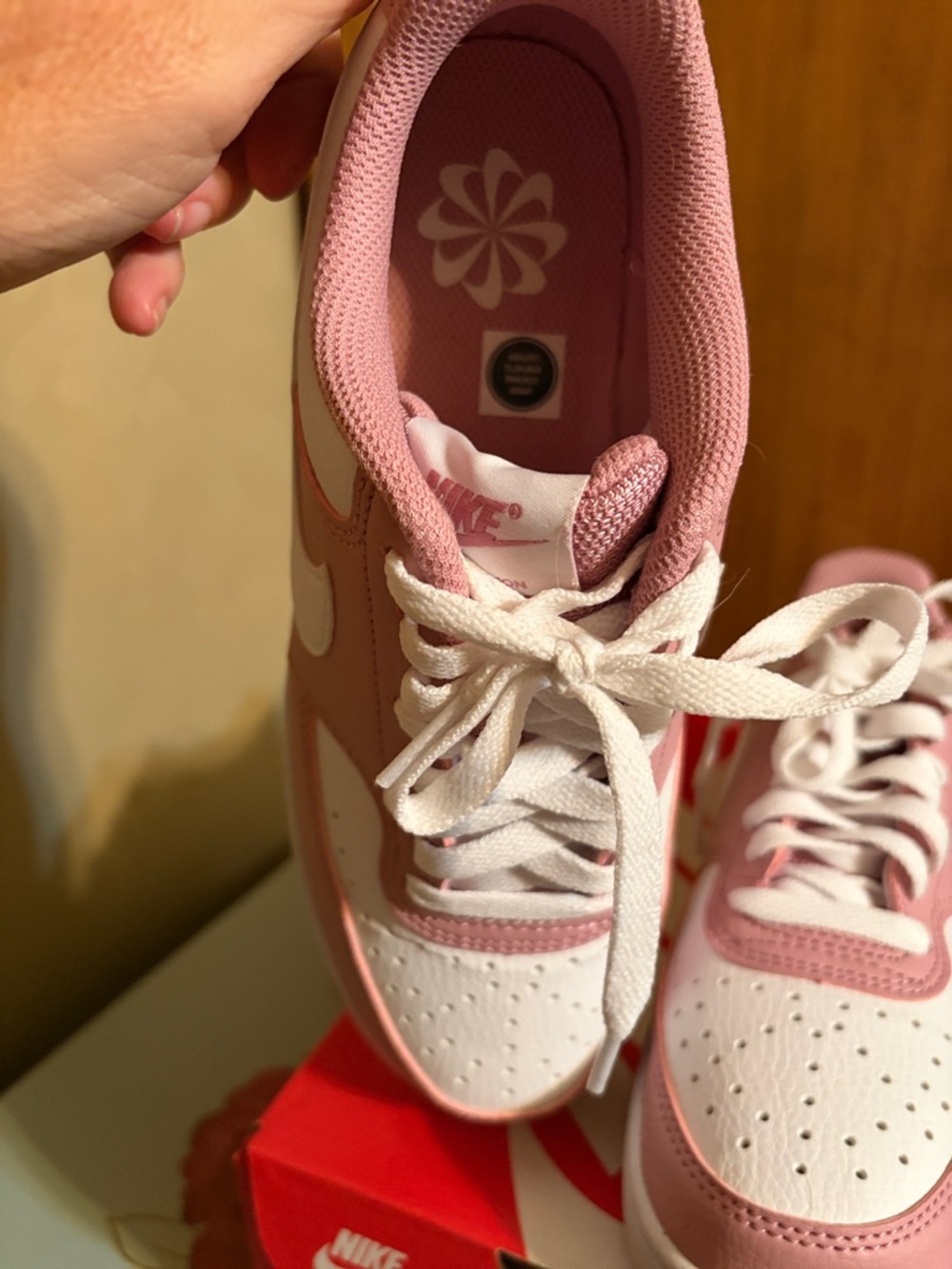 Nike Women's Pink and White Low-Top Athletic Sneakers - Picture 4 of 4
